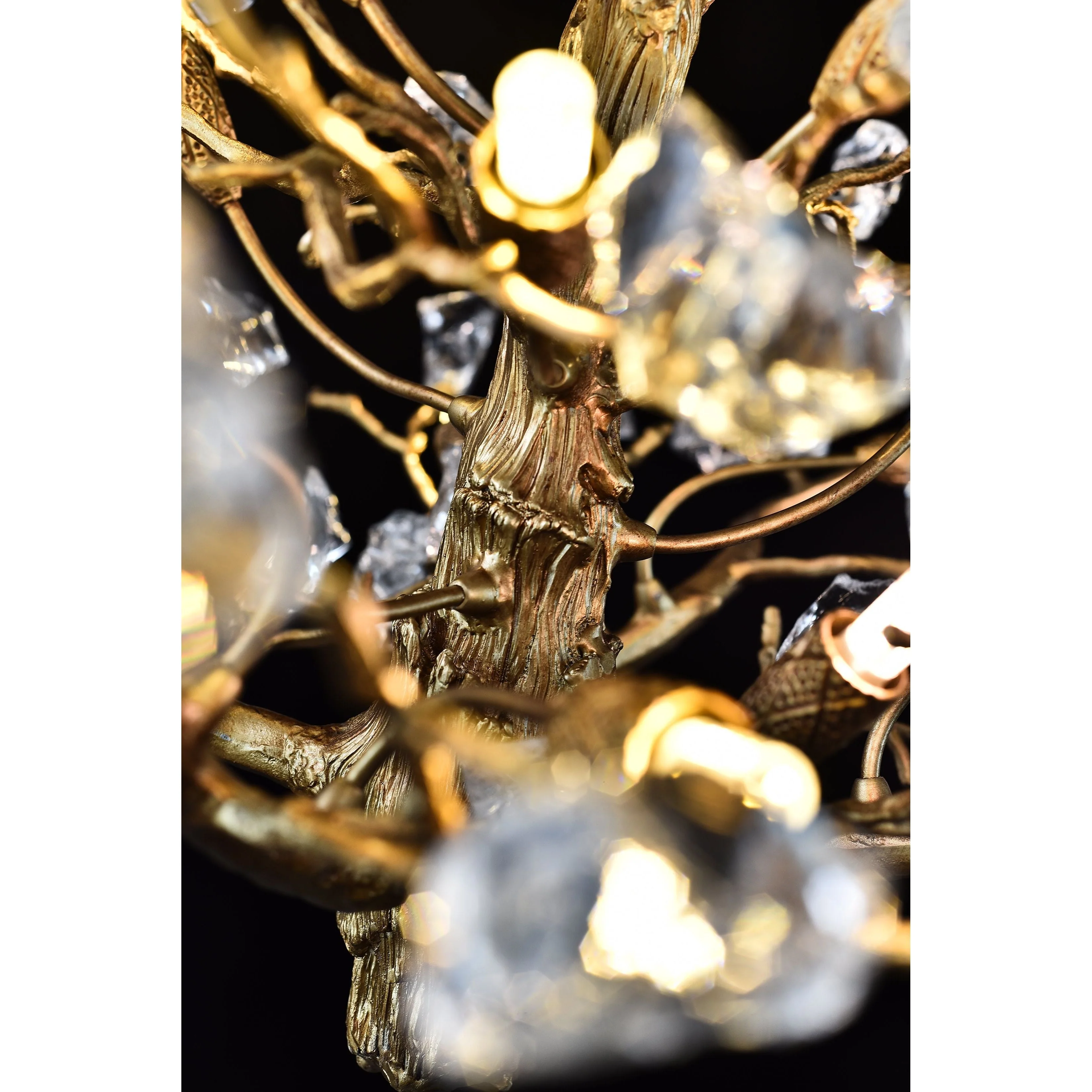 Livio Gemstone Branch Brass Round Chandelier - Image 16