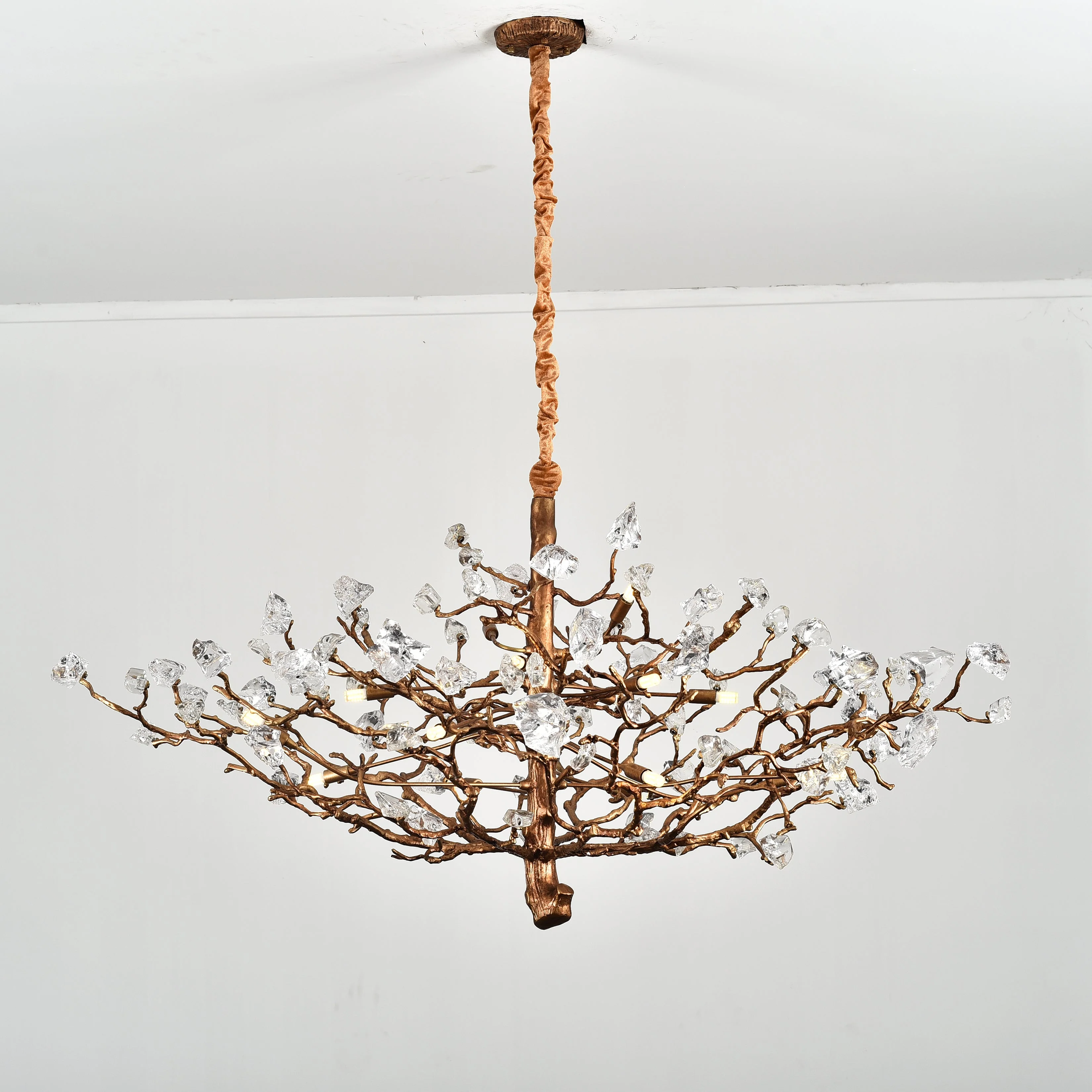 Livio Gemstone Branch Brass Round Chandelier - Image 2