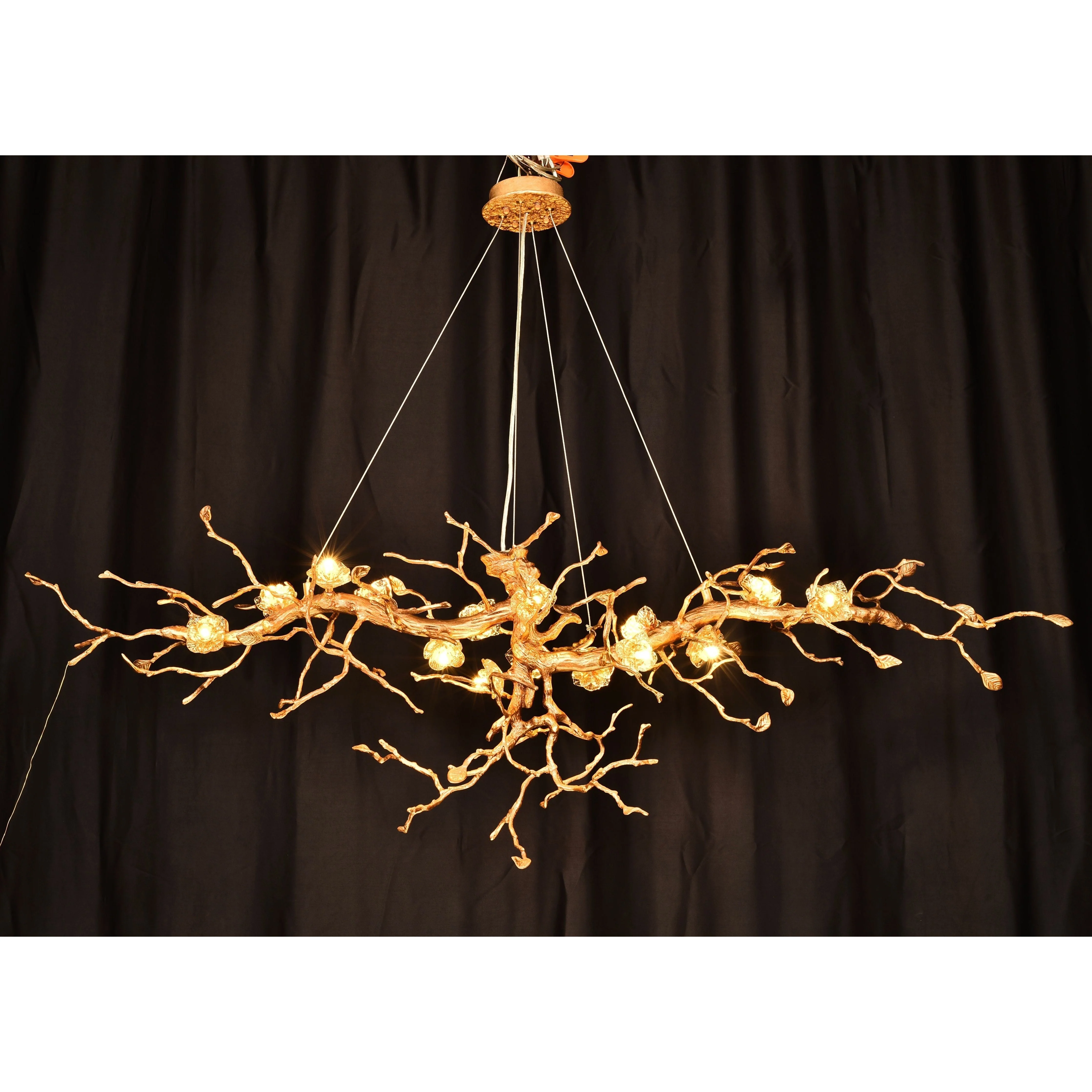 Livio Gemstone Branch Brass Round Chandelier - Image 21