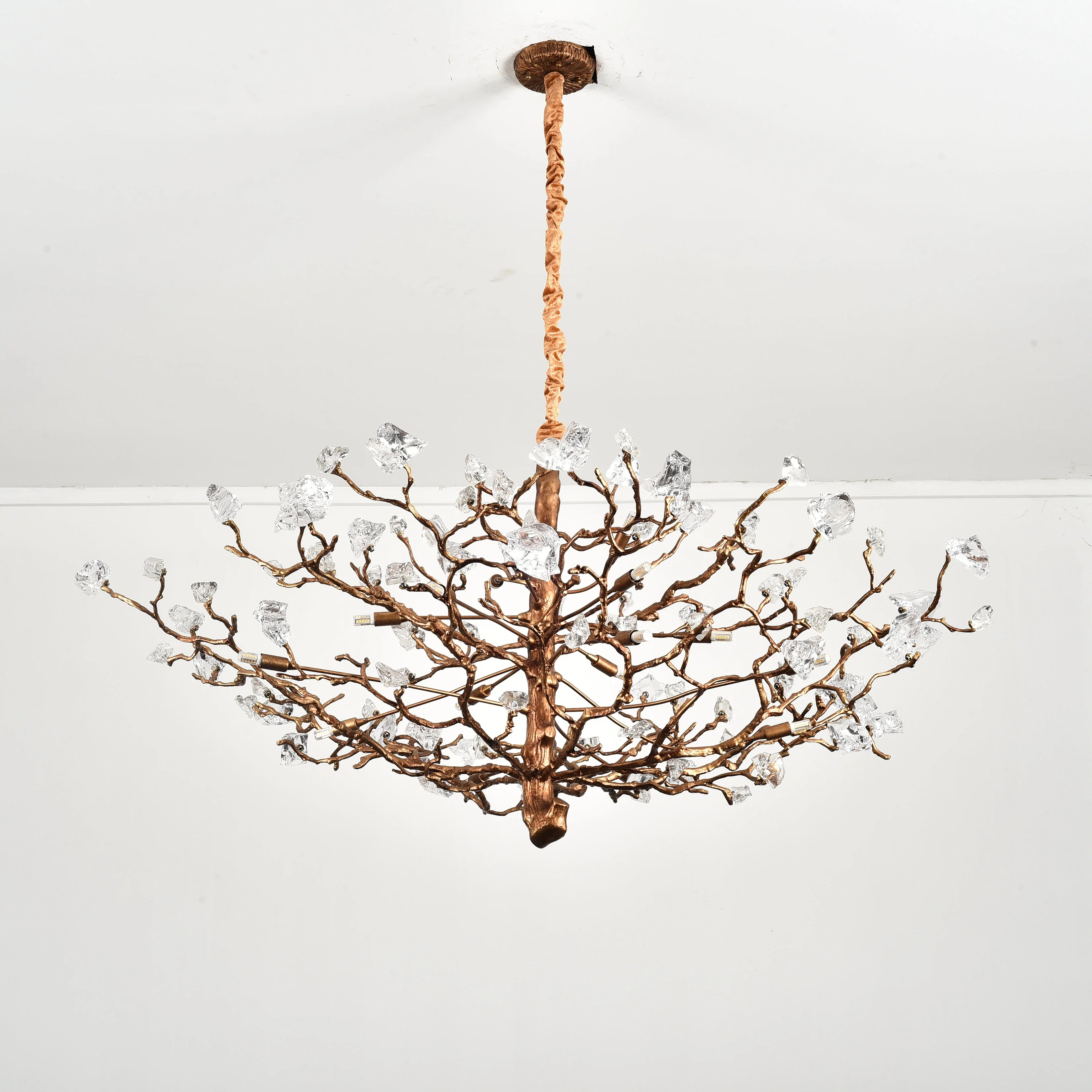 Livio Gemstone Branch Brass Round Chandelier - Image 5