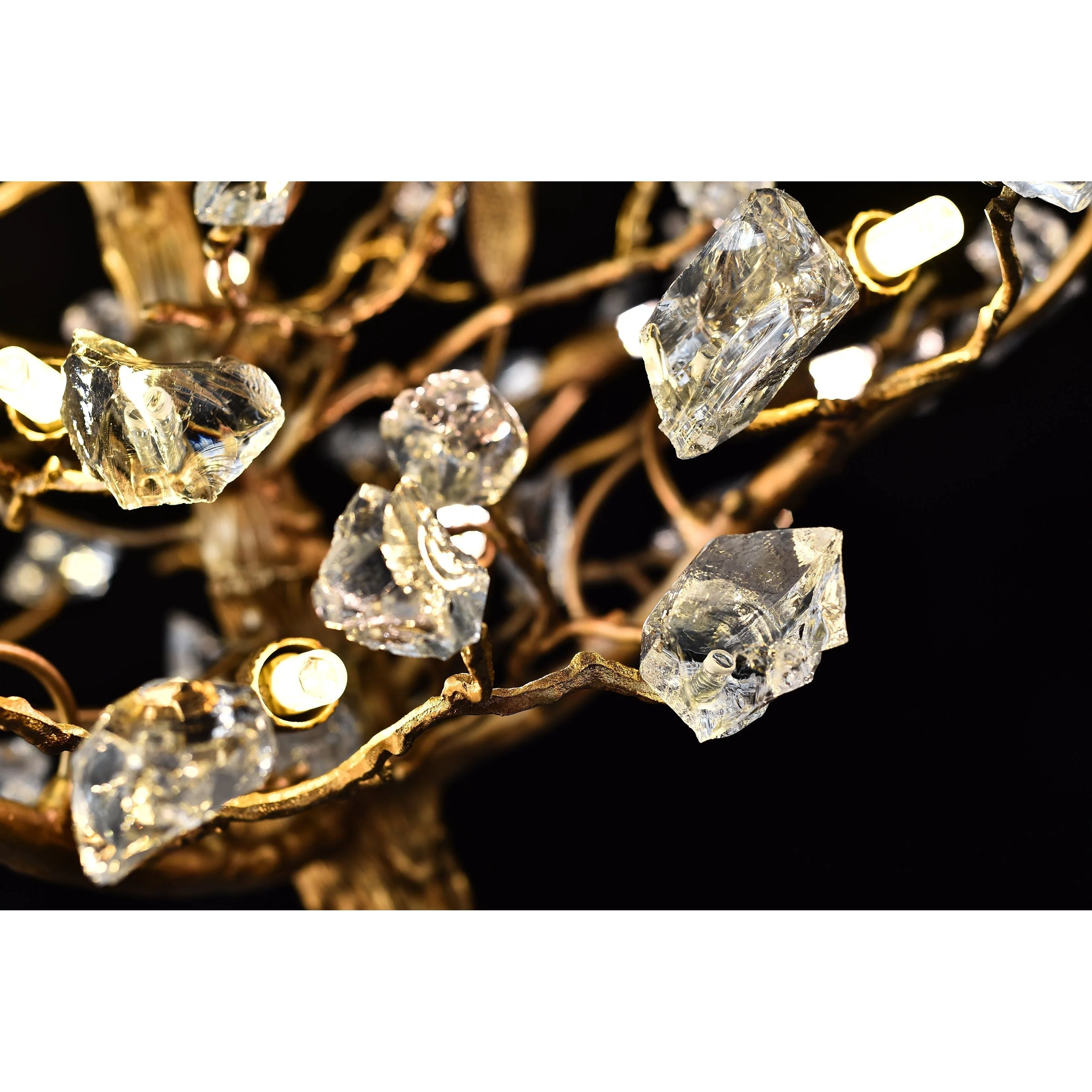 Livio Gemstone Branch Brass Round Chandelier - Image 6