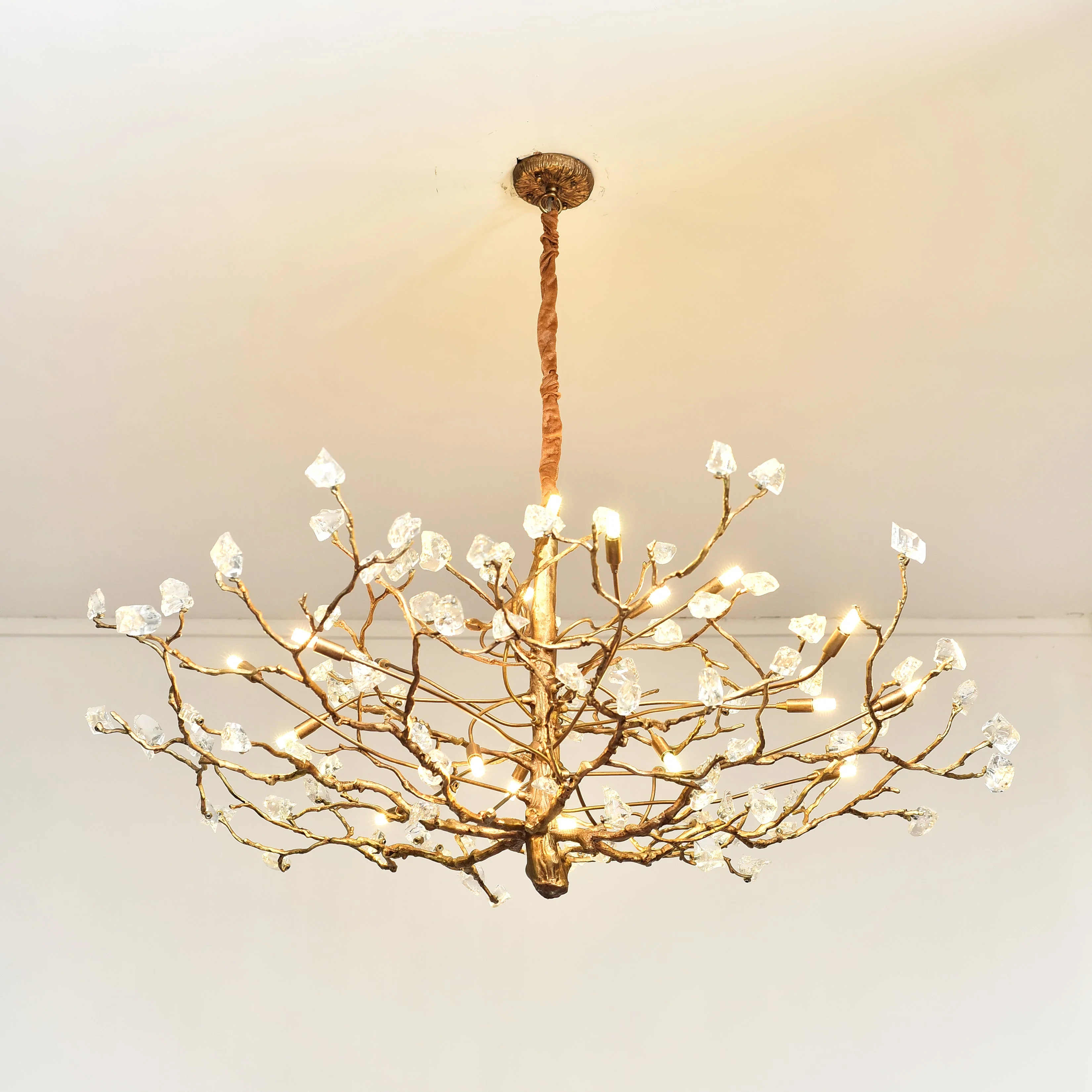 Livio Gemstone Branch Brass Round Chandelier - Image 8