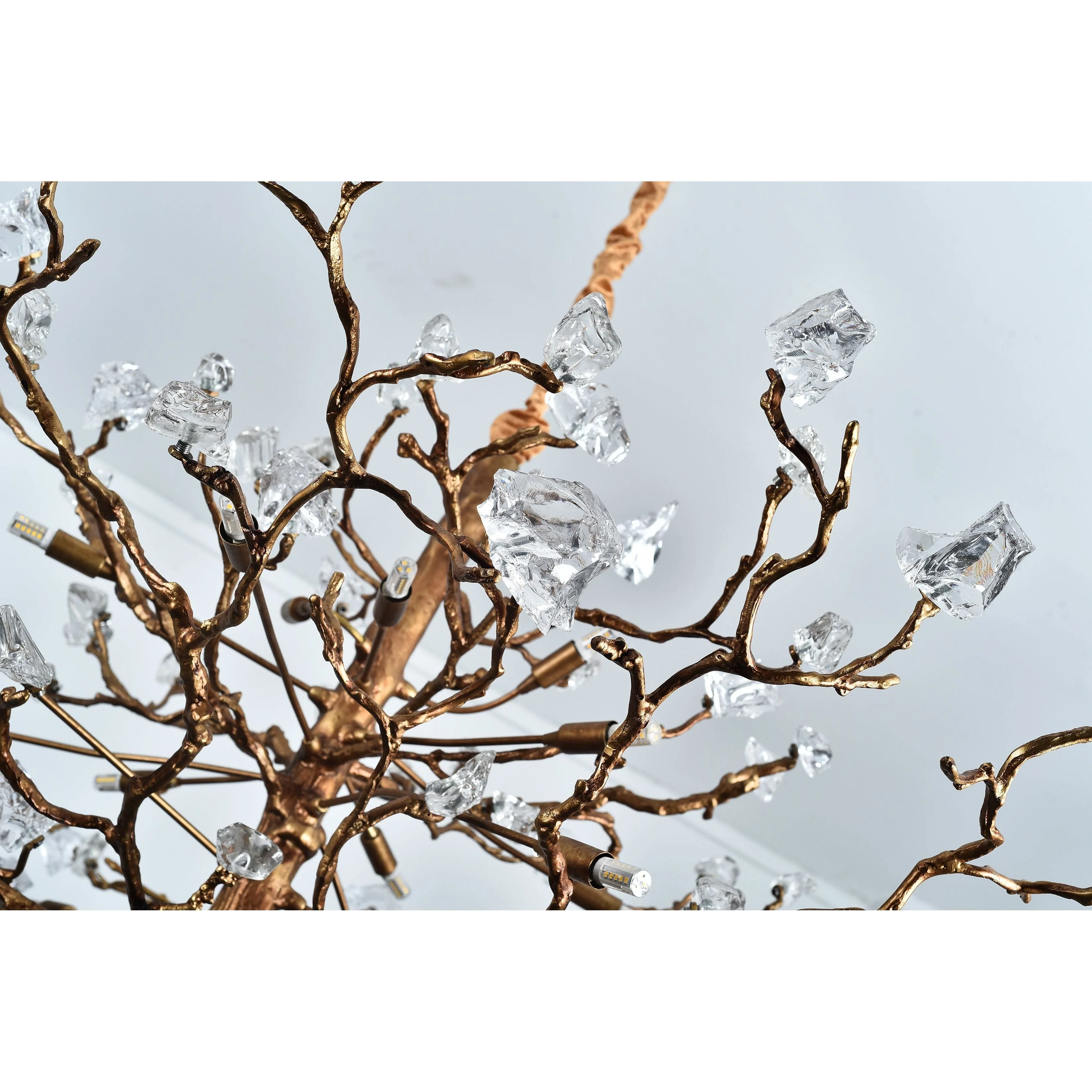 Livio Gemstone Branch Brass Round Chandelier - Image 9