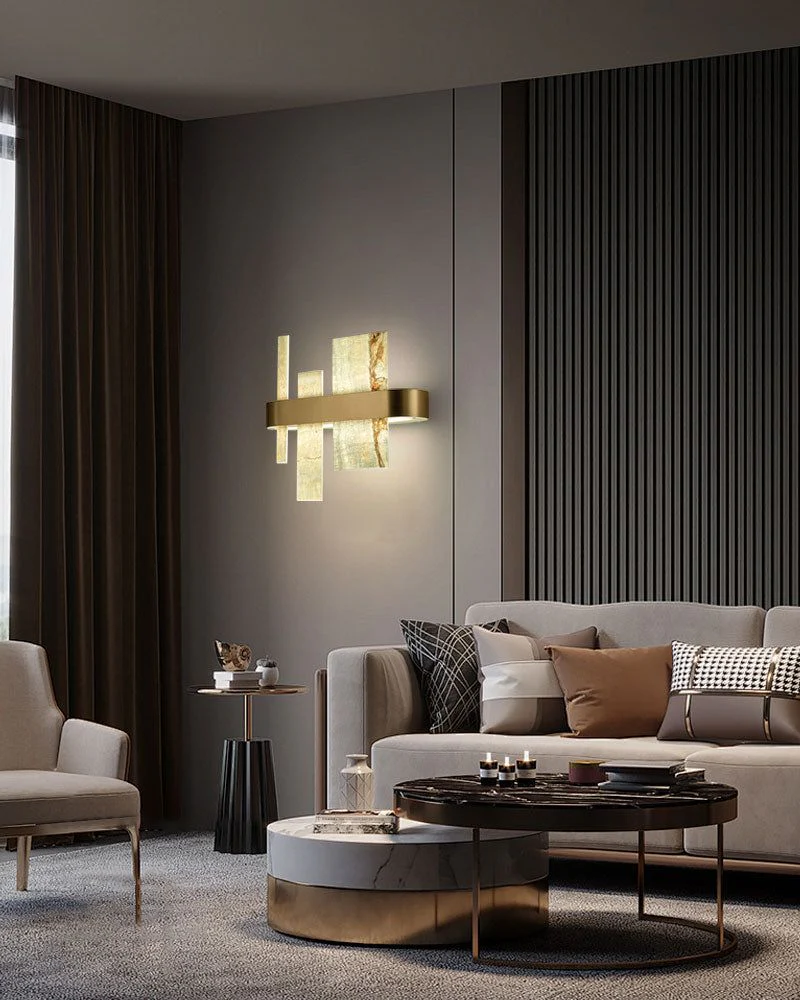 Long Cord Alabaster Ceiling Pendant Light Brushed Gold - Image 8