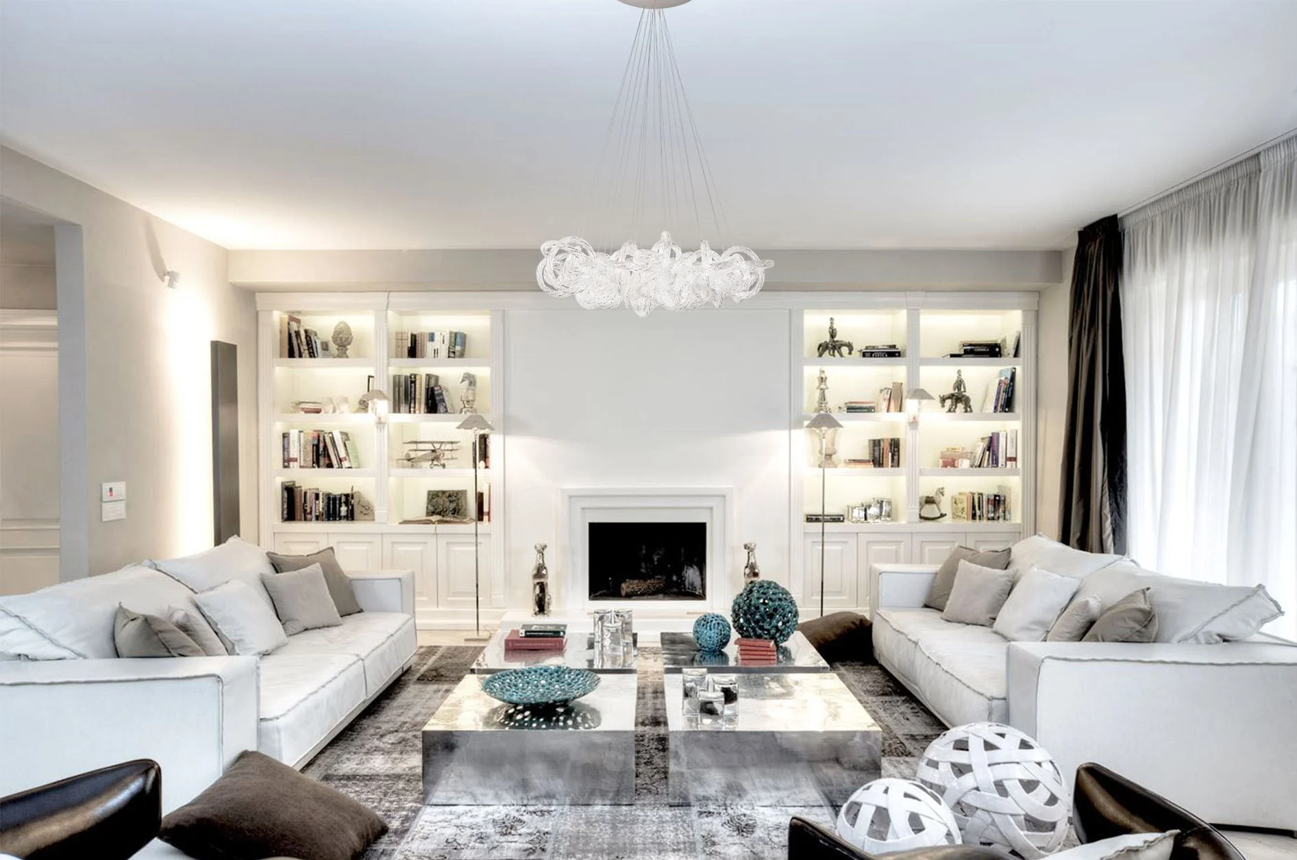 Loren Clear Rope Glass Chandelier - Image 7