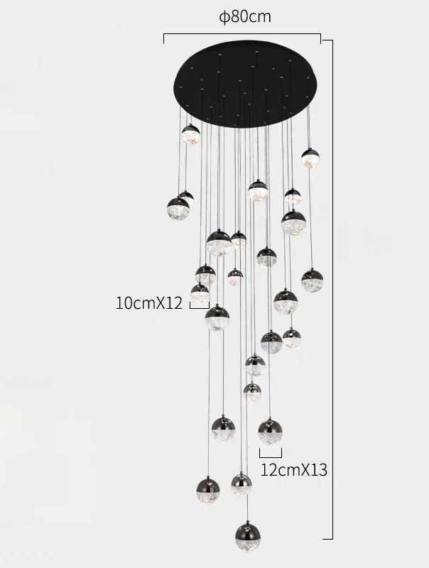 Luminous Crystalline-Acrylic Orbs Chandelier by Aurorae Lighting - Image 6