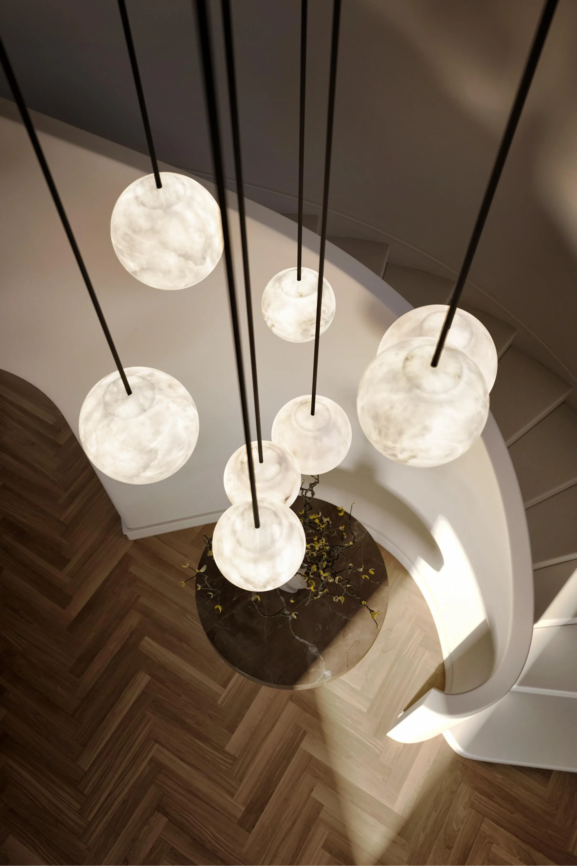 Alabaster Constellation Chandelier, Multi Pendant Light - Image 22