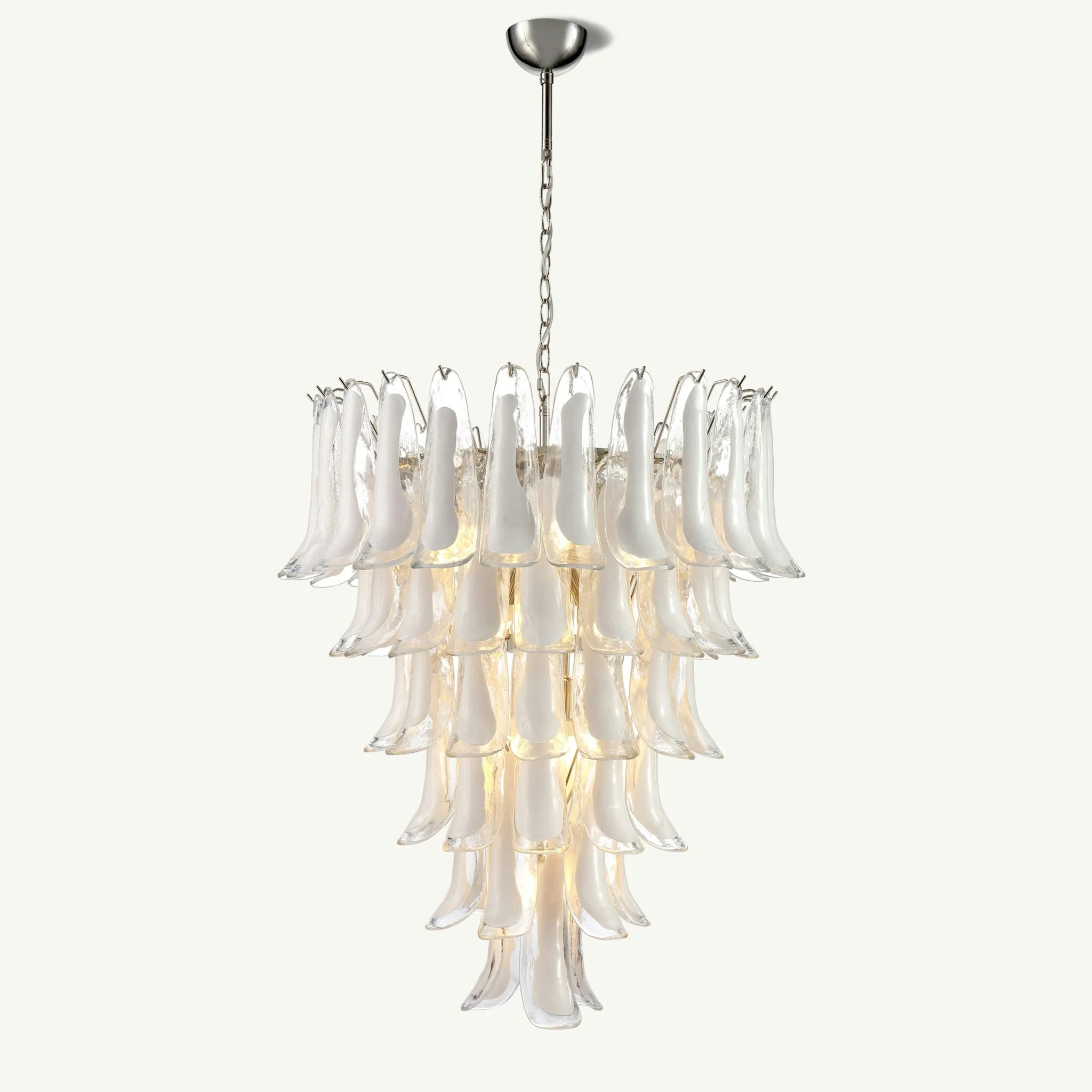 Luna Chandelier White Handblown Glass - Image 3