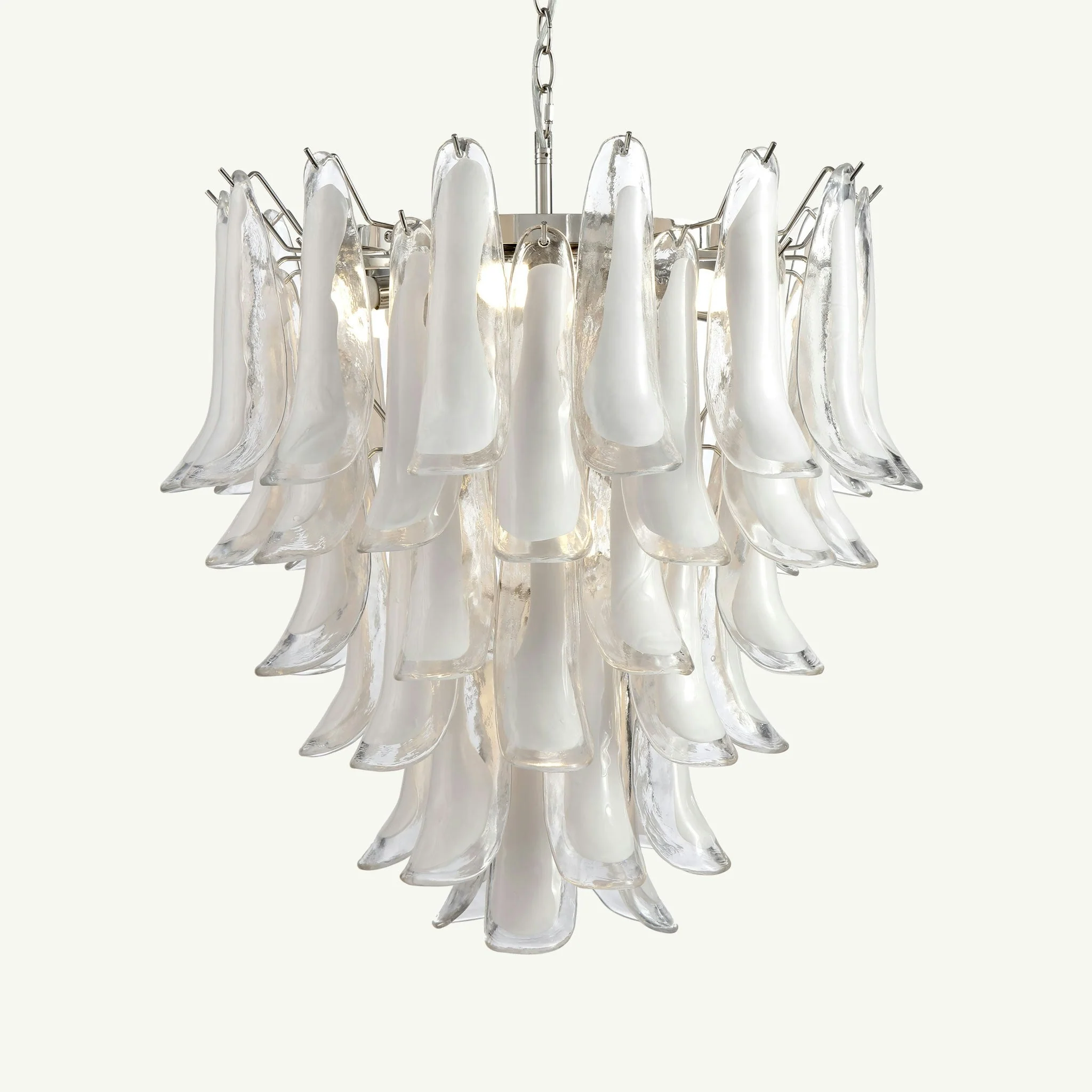 Luna Chandelier White Handblown Glass - Image 4