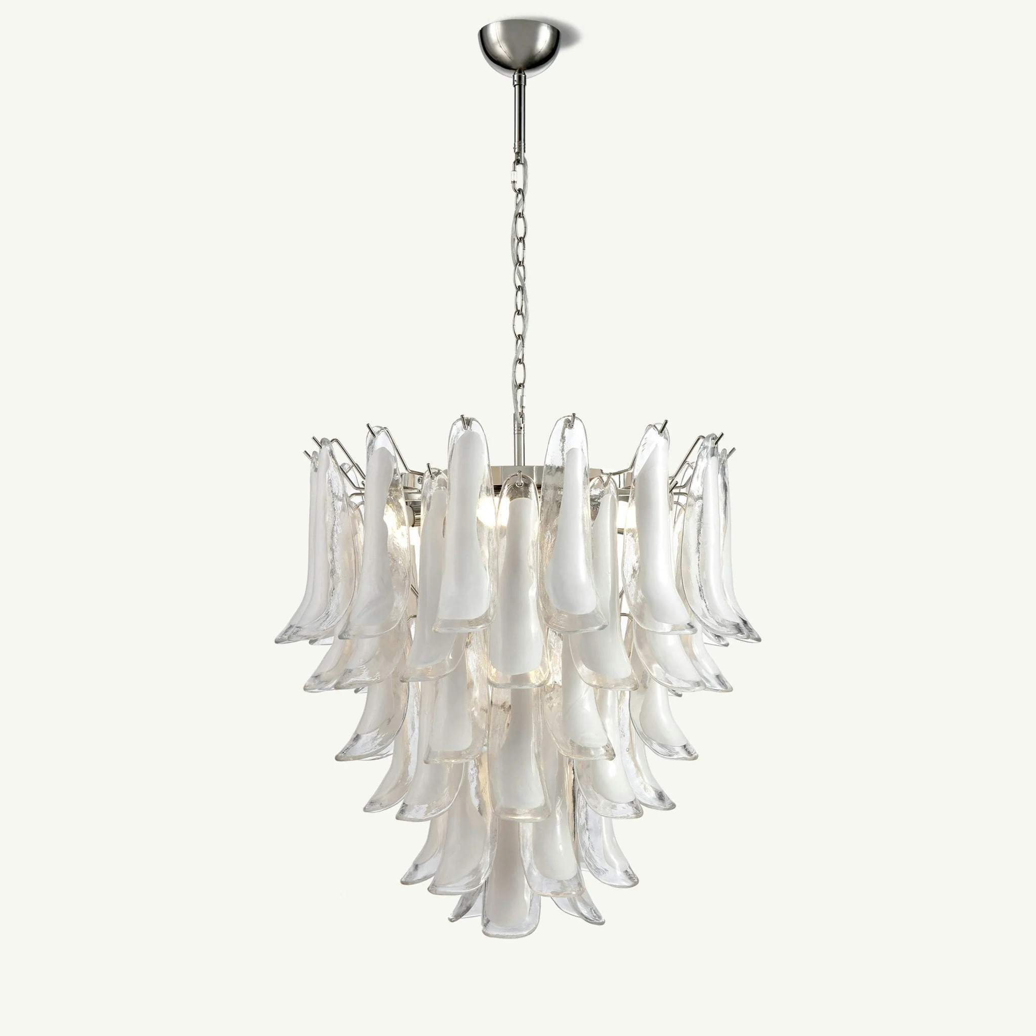 Luna Chandelier White Small Handblown Glass - Image 3