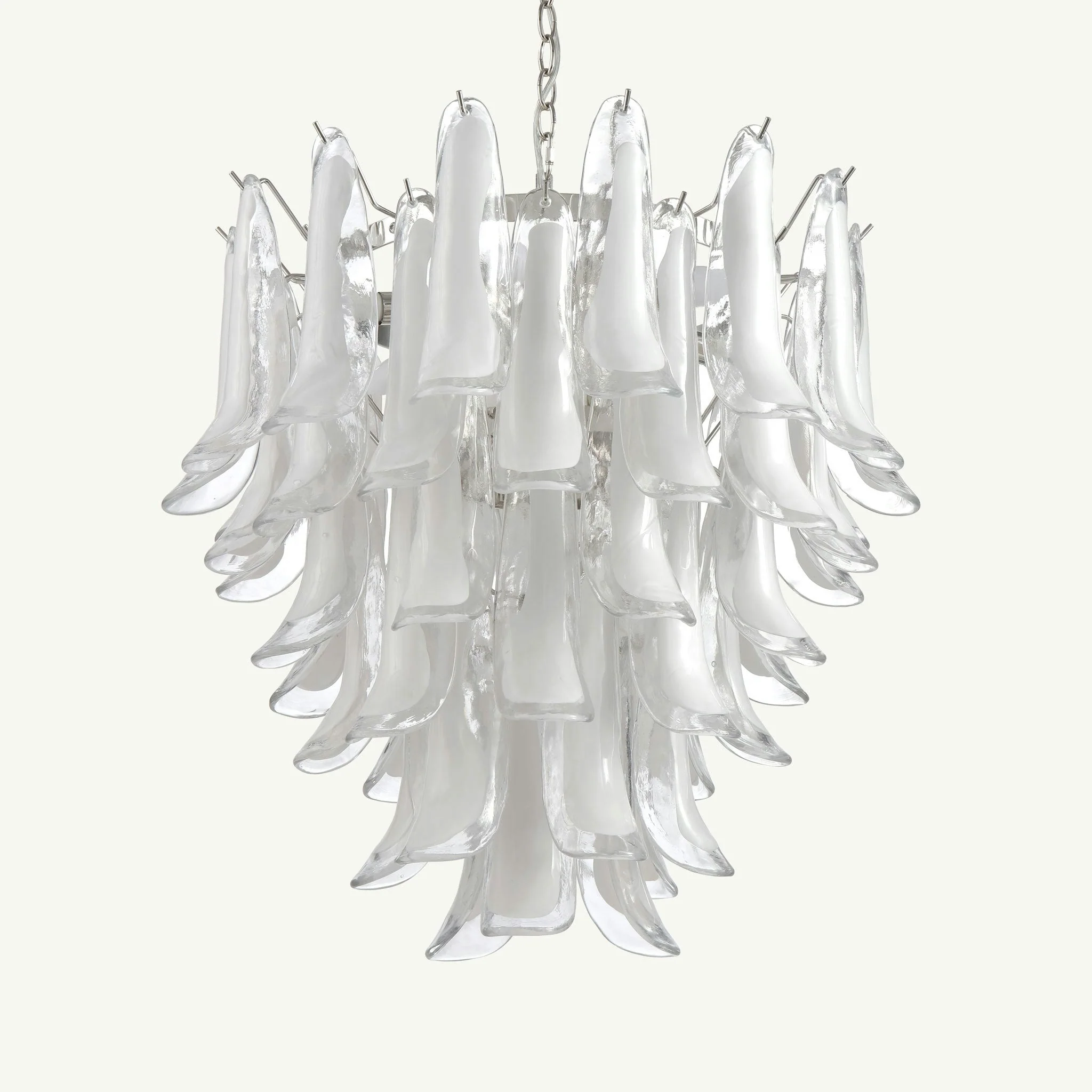 Luna Chandelier White Small Handblown Glass - Image 6