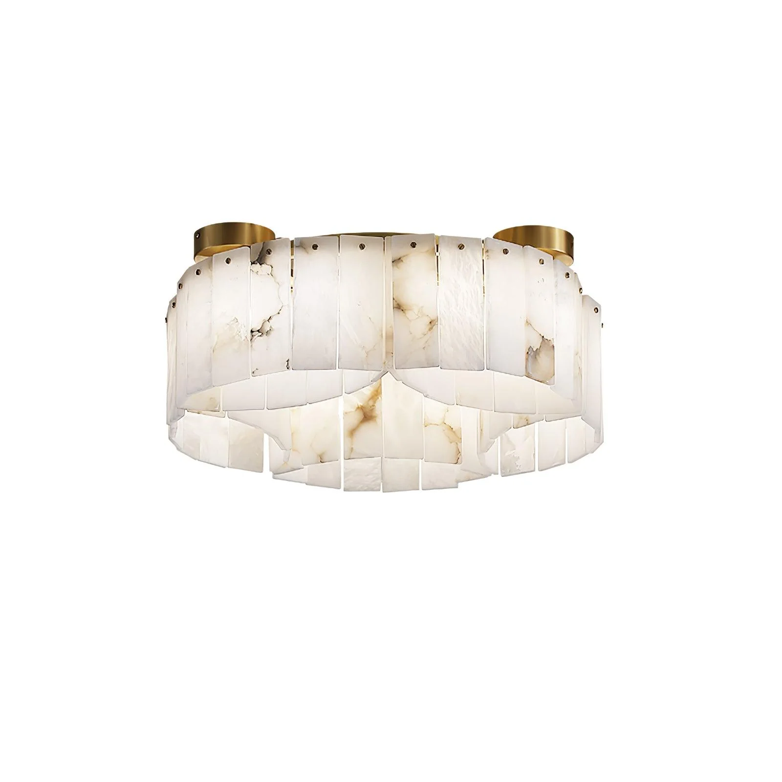 Luxe Alabaster Brass Ceiling Lamp - Image 7