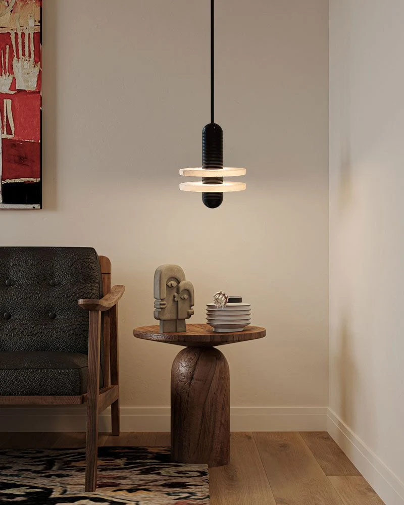 Alabaster Modern Marble Ring Pendant Light - Image 10