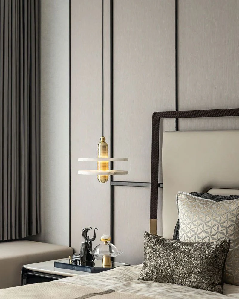 Alabaster Modern Marble Ring Pendant Light - Image 14