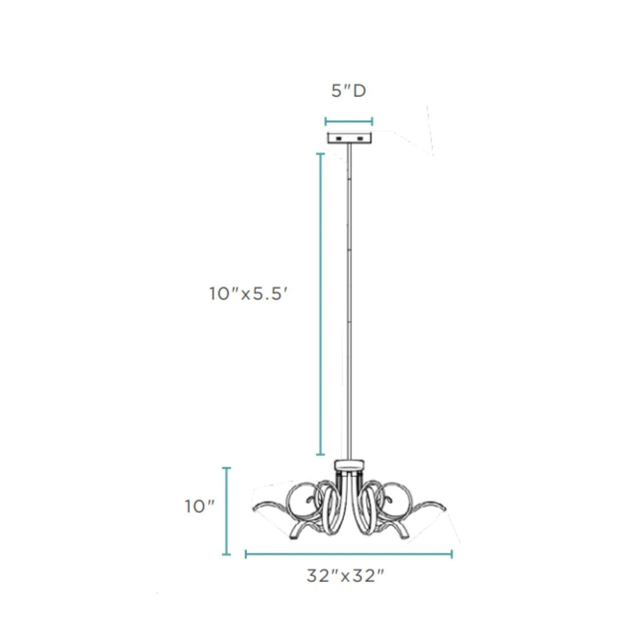 Magnolia LED Adjustable Chandelier // Chrome - Image 5
