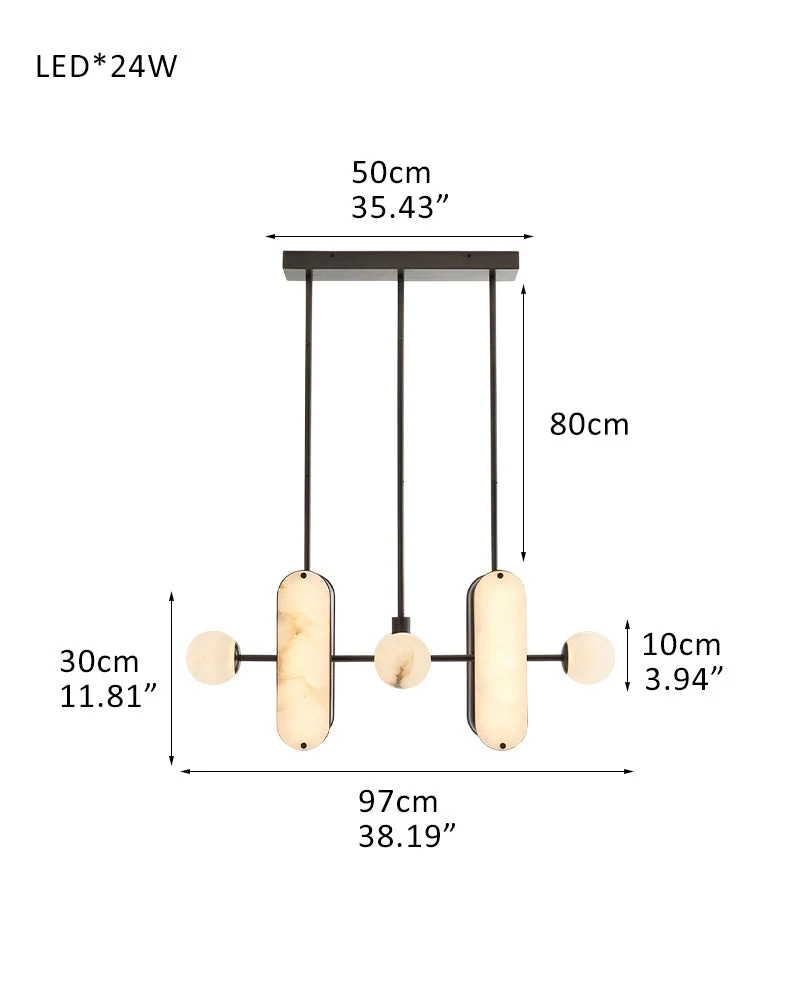 8-Light LED Linear Pendant Lighting in White Alabaster - Image 11