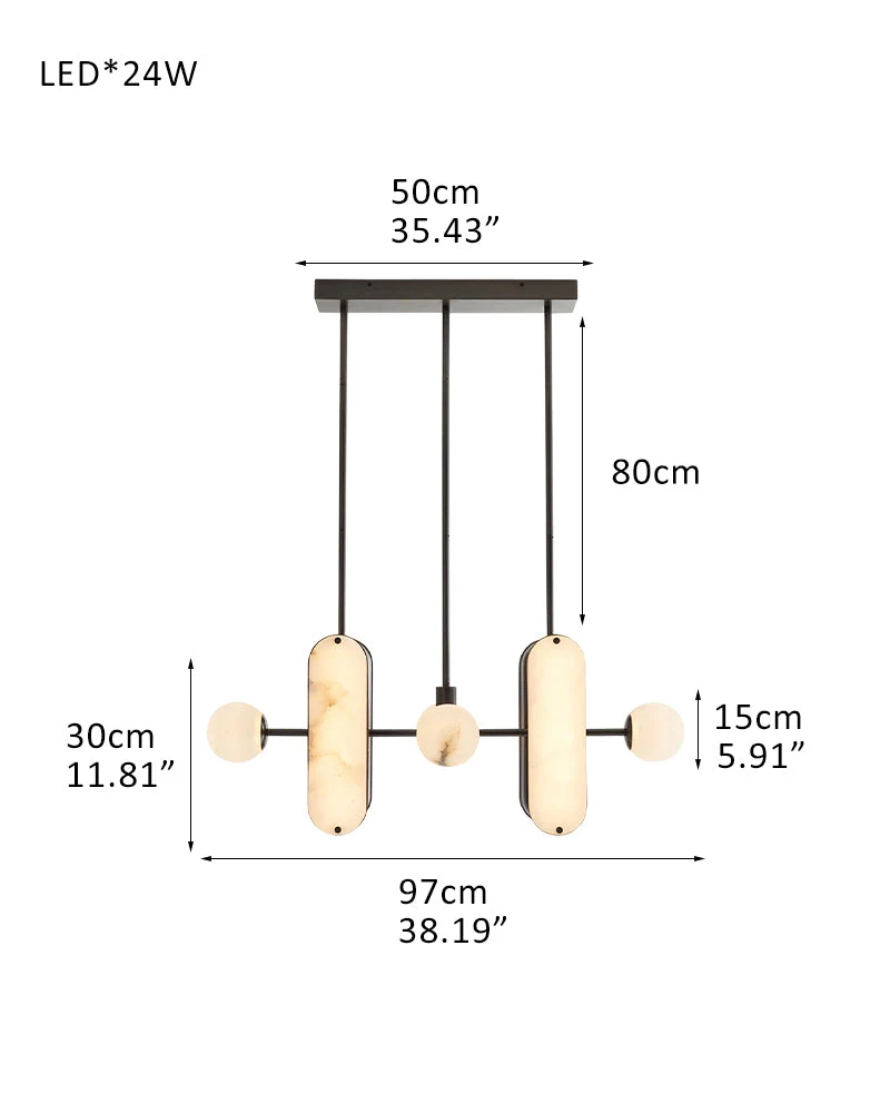 8-Light LED Linear Pendant Lighting in White Alabaster - Image 13