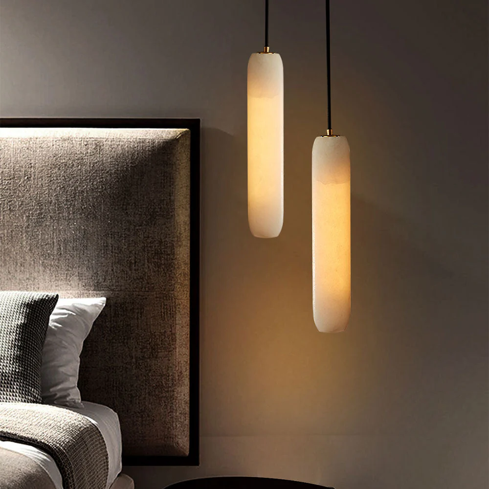 Marble Alabaster Flute Pendant Light - Image 6