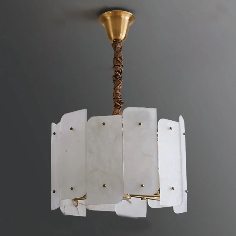 Lorry Alabaster Round Chandelier 20" 31" - Image 11