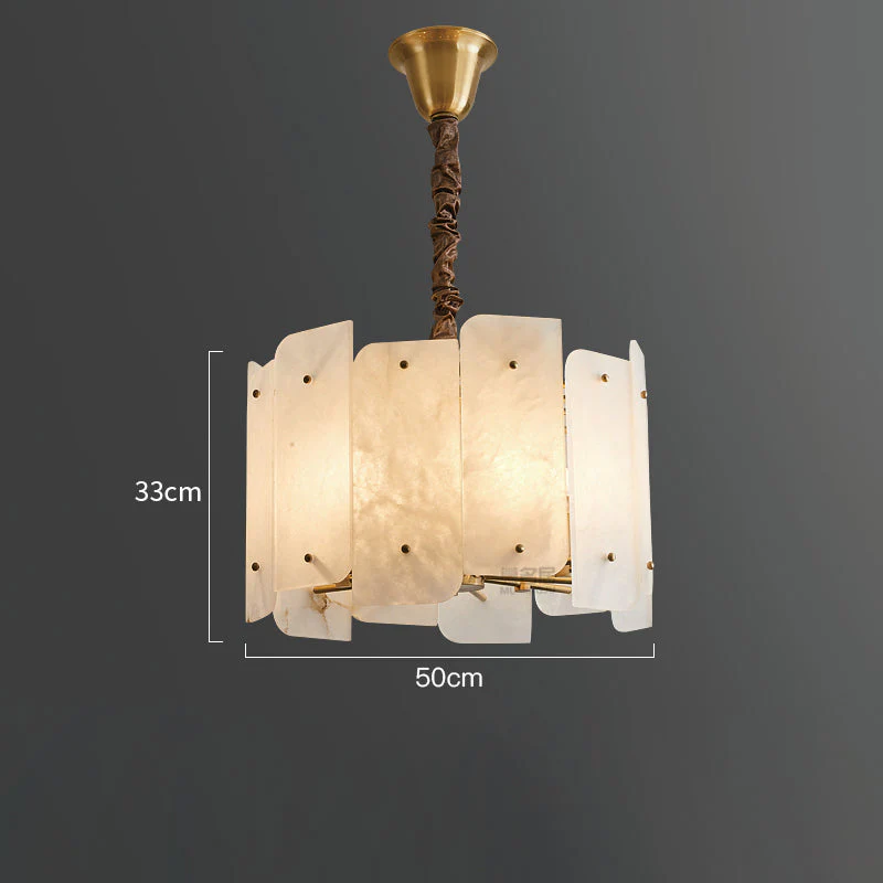 Lorry Alabaster Round Chandelier 20" 31" - Image 13