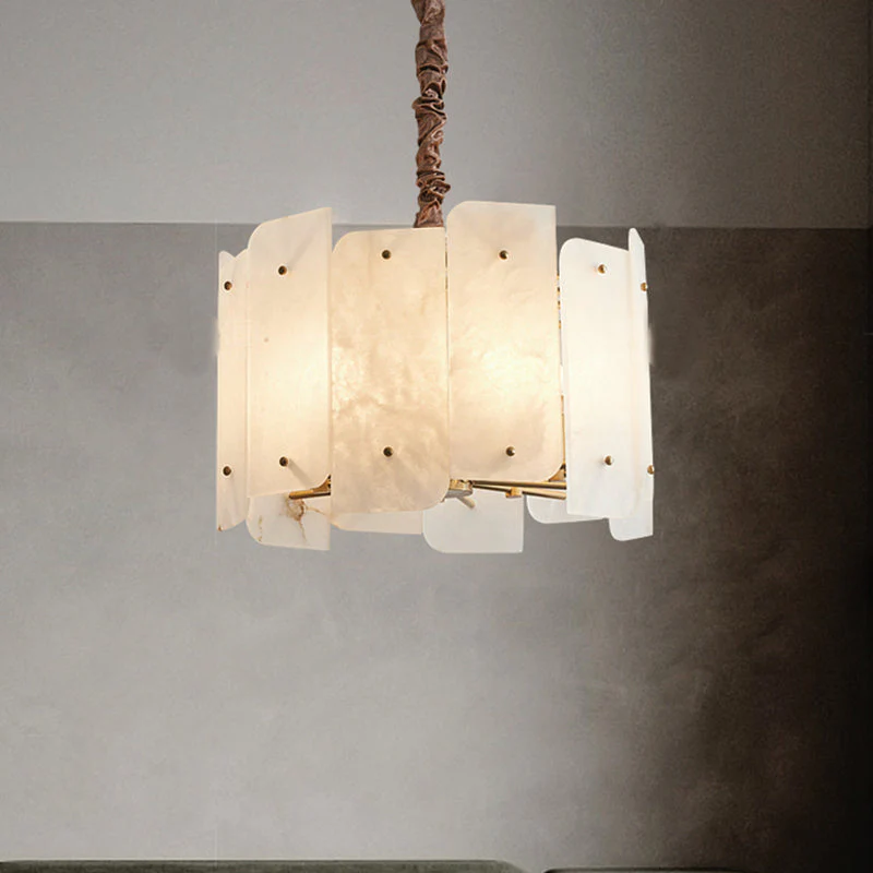 Lorry Alabaster Round Chandelier 20" 31" - Image 7