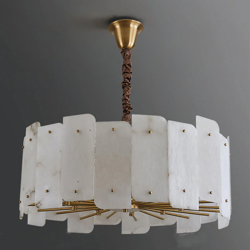 Lorry Alabaster Round Chandelier 20" 31" - Image 9