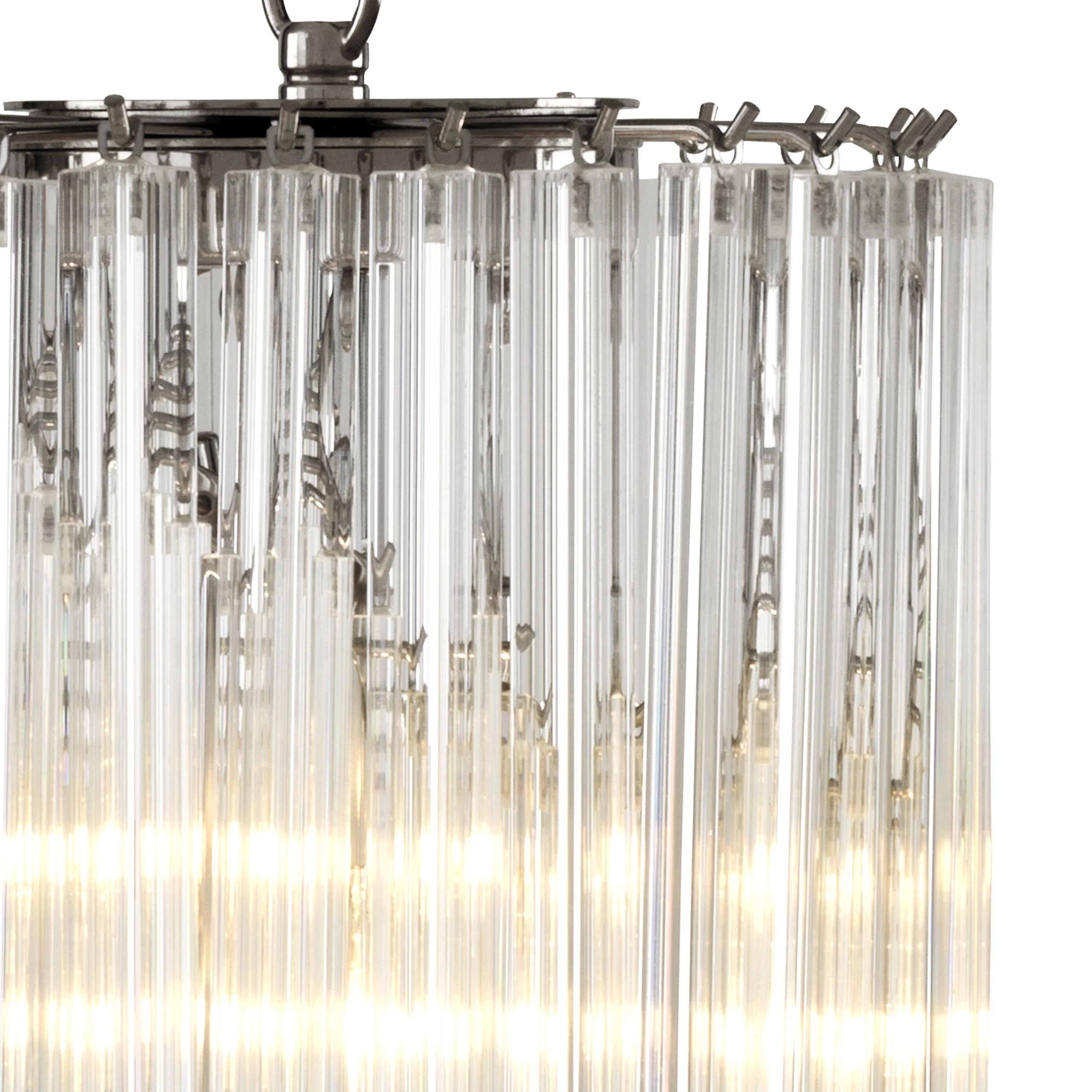 Marino Modern Glass Chandelier - [Nickel] - Image 3