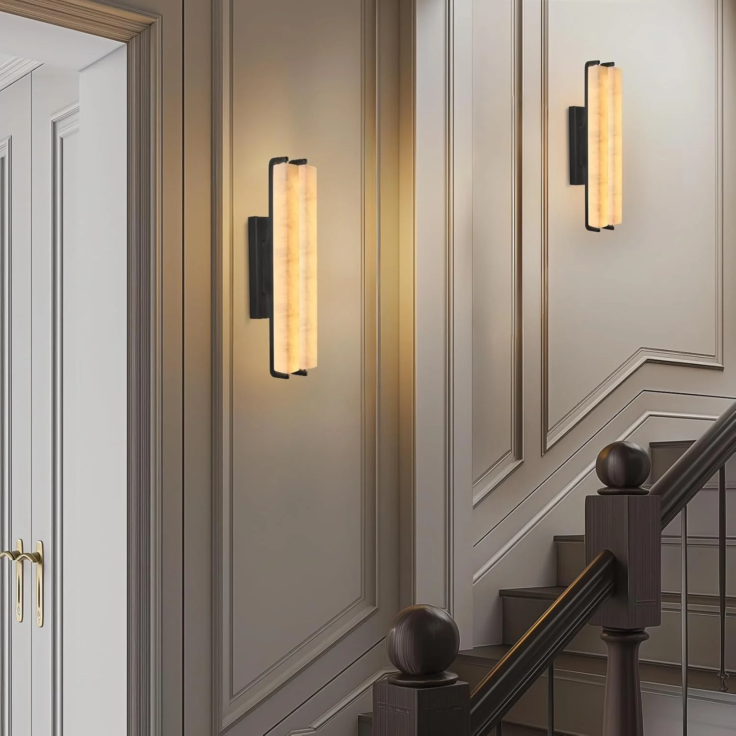 Elegant Alabaster Handcrafted Wall Sconce - Image 32