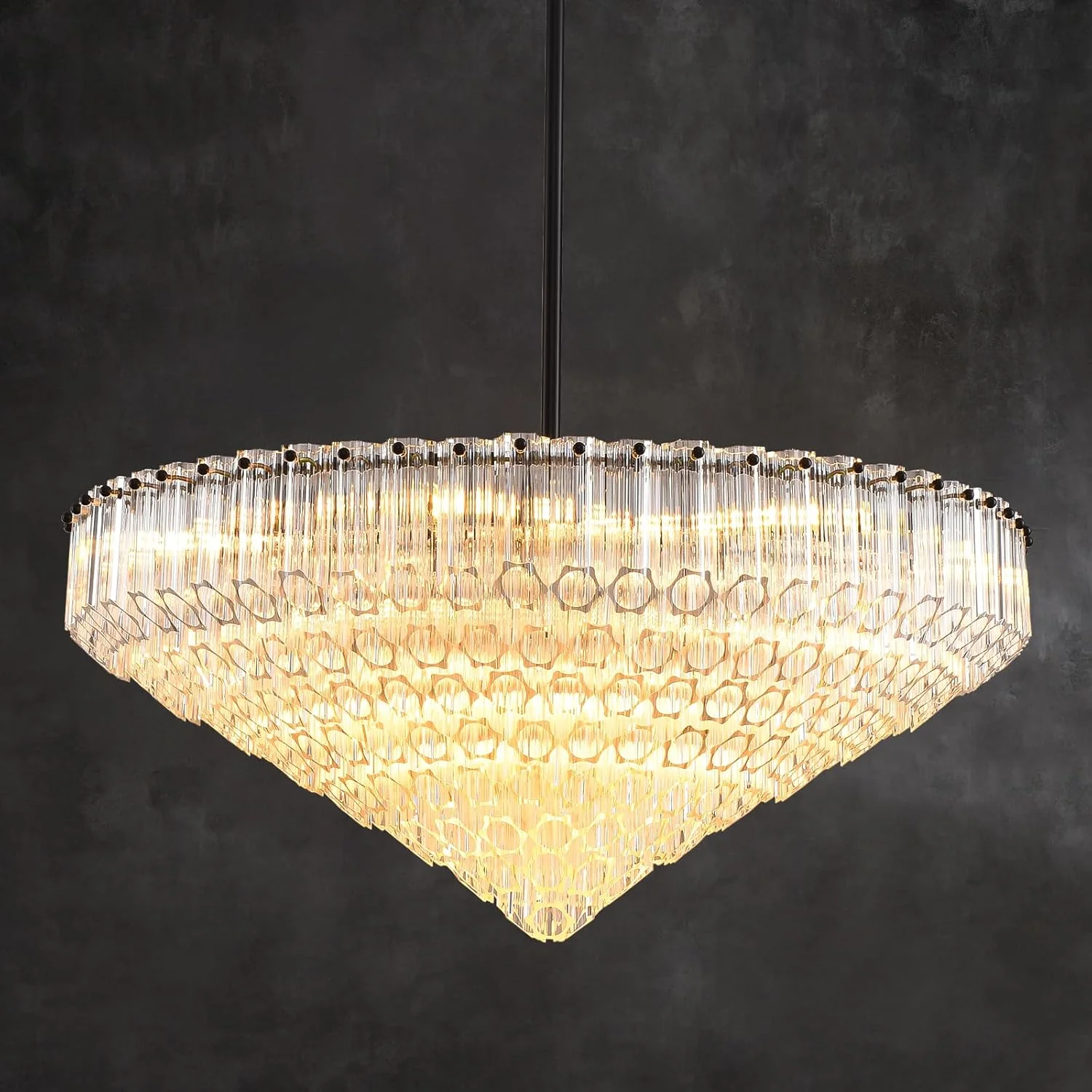 MDEGLYO Modern Amber and Clear Glass Chandelier 14" 32" 43" - Image 19