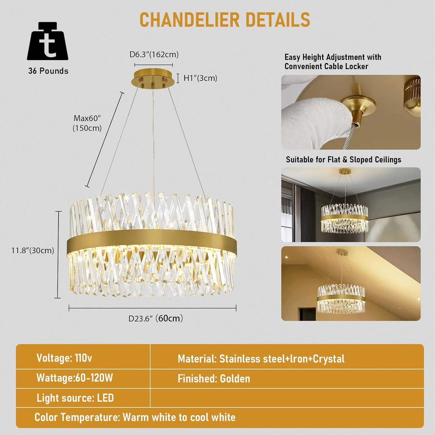 MDEGLYO Modern Crystal Chandelier - Image 22