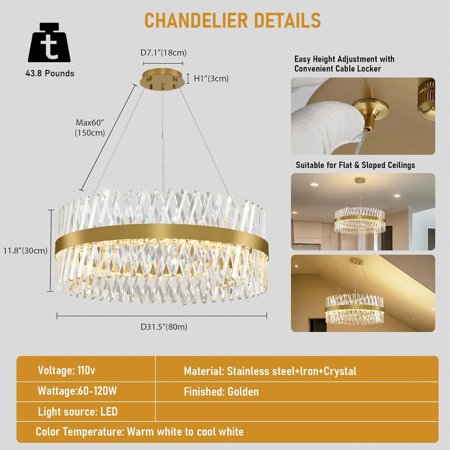 MDEGLYO Modern Crystal Chandelier - Image 34