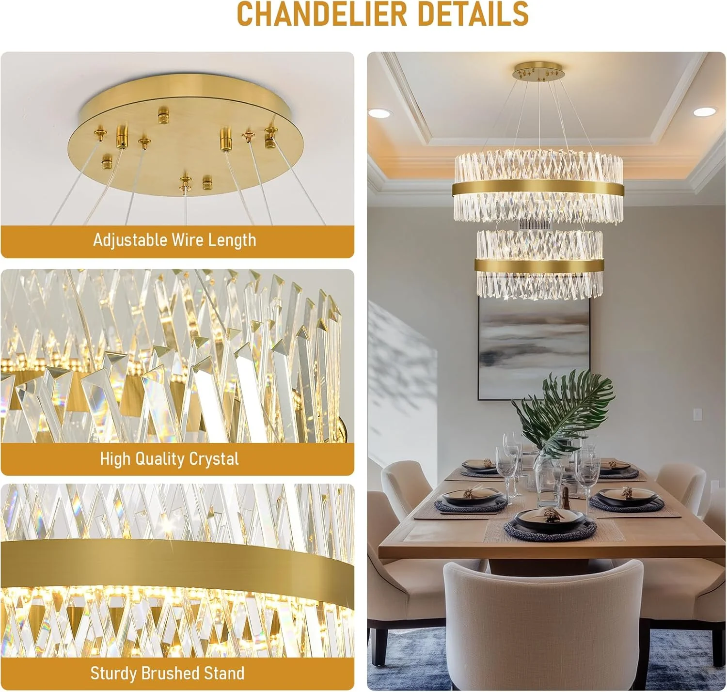 MDEGLYO Modern Crystal Chandelier - Image 6