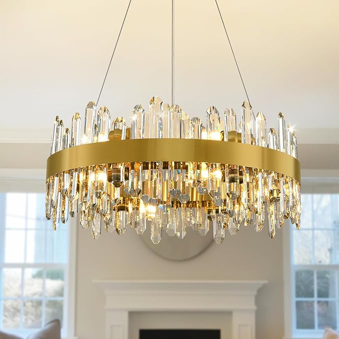 MDEGLYO Modern Crystal Round Chandelier - Image 2