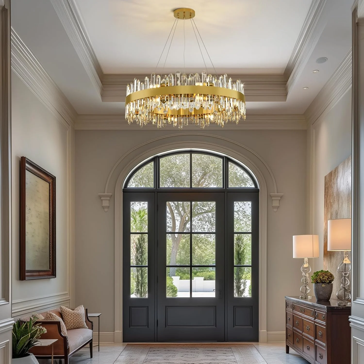 MDEGLYO Modern Crystal Round Chandelier - Image 21