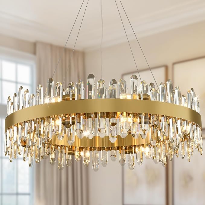 MDEGLYO Modern Crystal Round Chandelier - Image 9