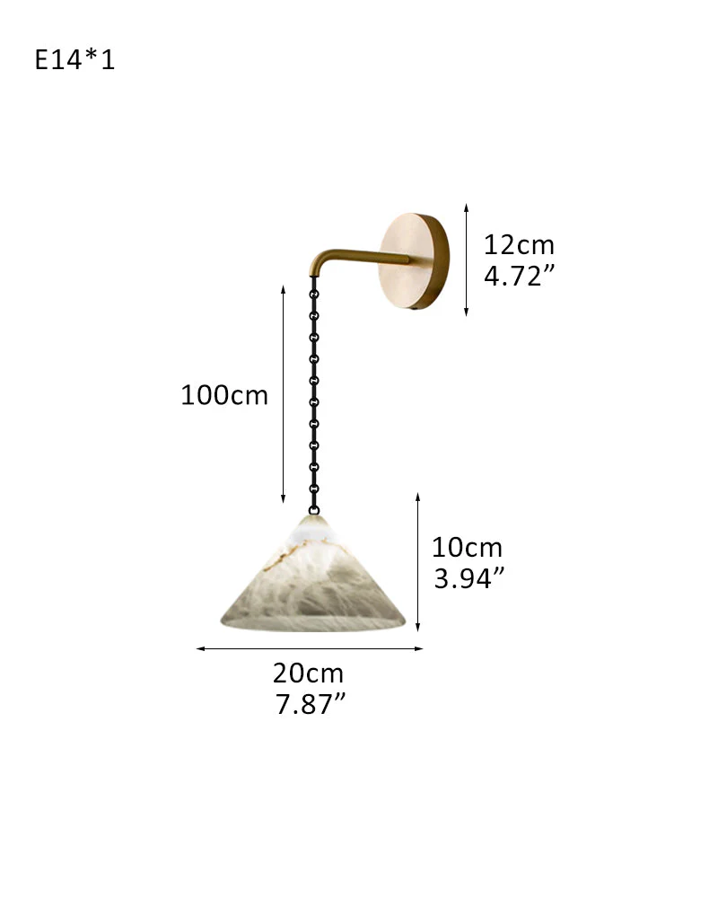 Medium 12" Conical Pendant White Alabaster Shade with Adjustable Chain for living room - Image 29