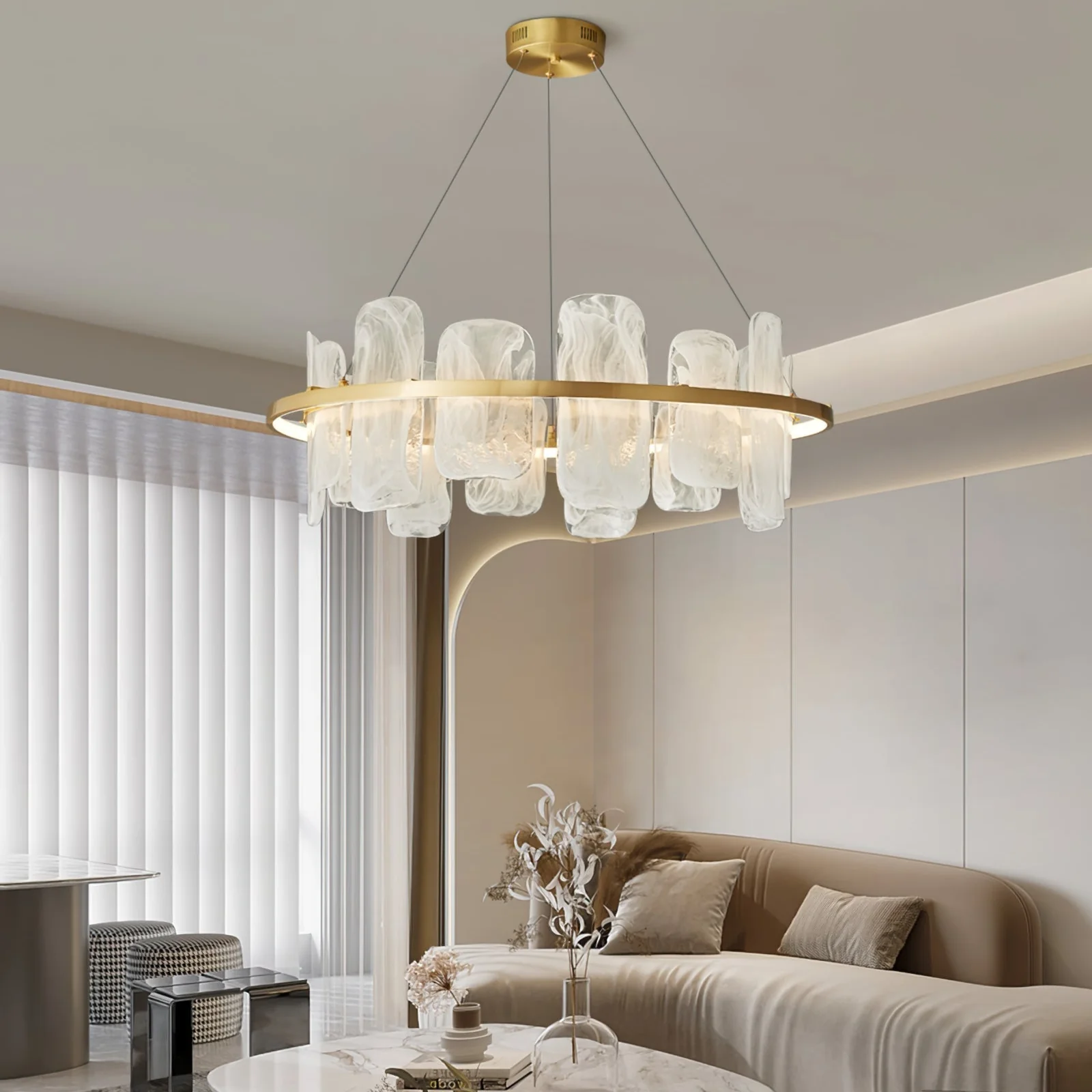 Mille Round Glass Chandelier