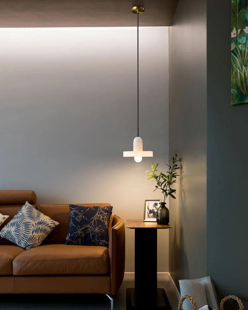 White Alabaster Kitchen Island Pendant Lamp - Image 5