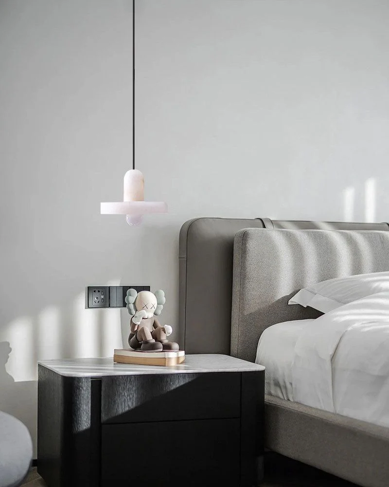 White Alabaster Kitchen Island Pendant Lamp - Image 7
