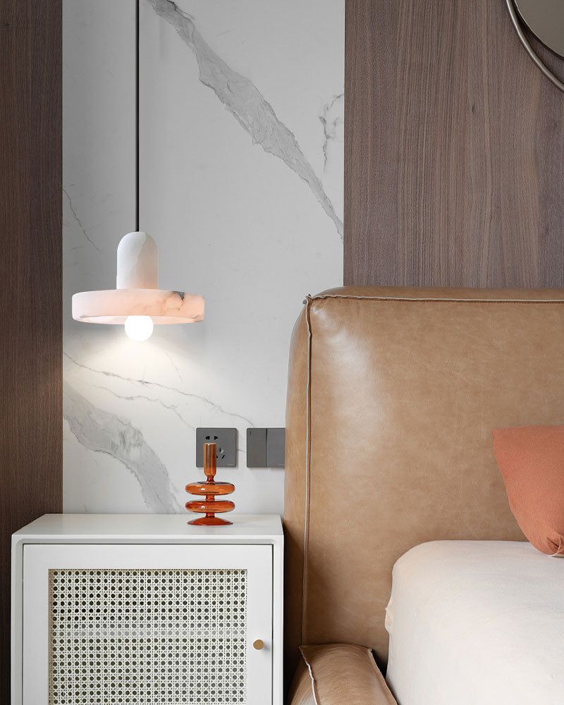 White Alabaster Kitchen Island Pendant Lamp - Image 8