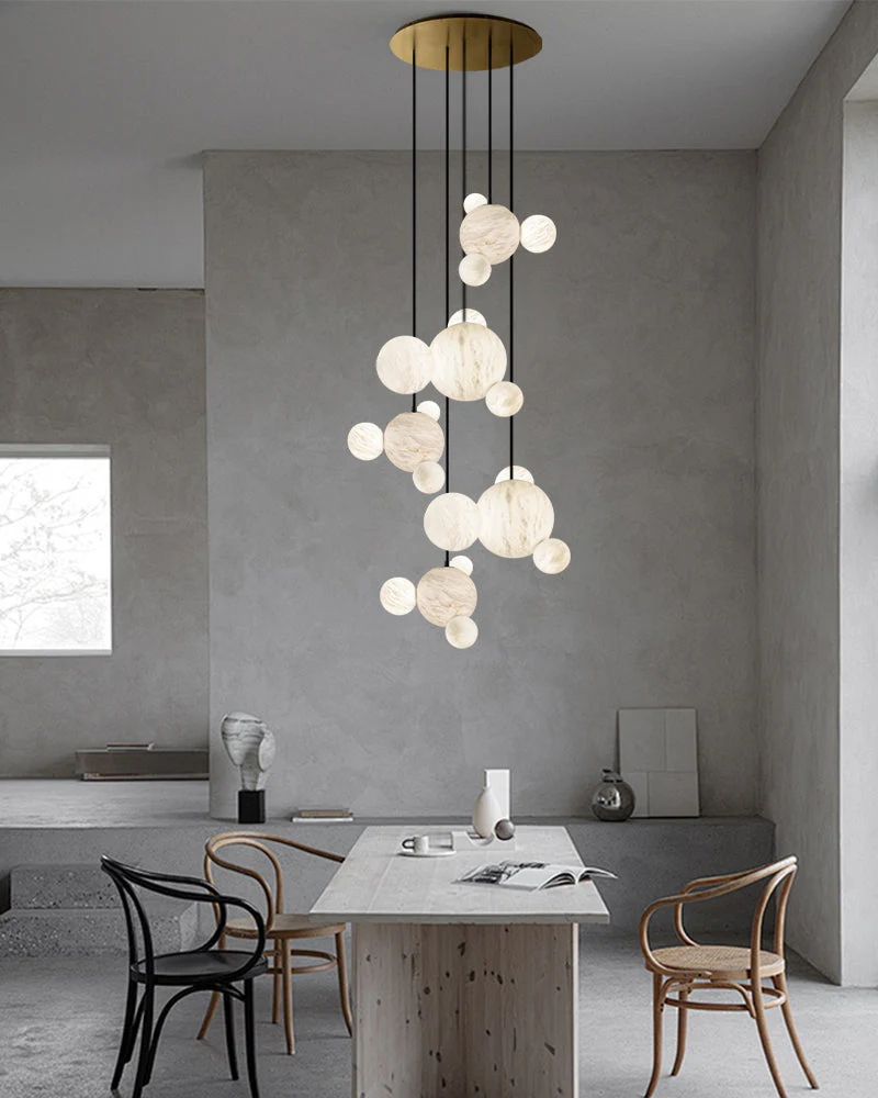 Minimalist Antique Alabaster Cluster Pendant Light Fixtures 6" Wide - Image 5