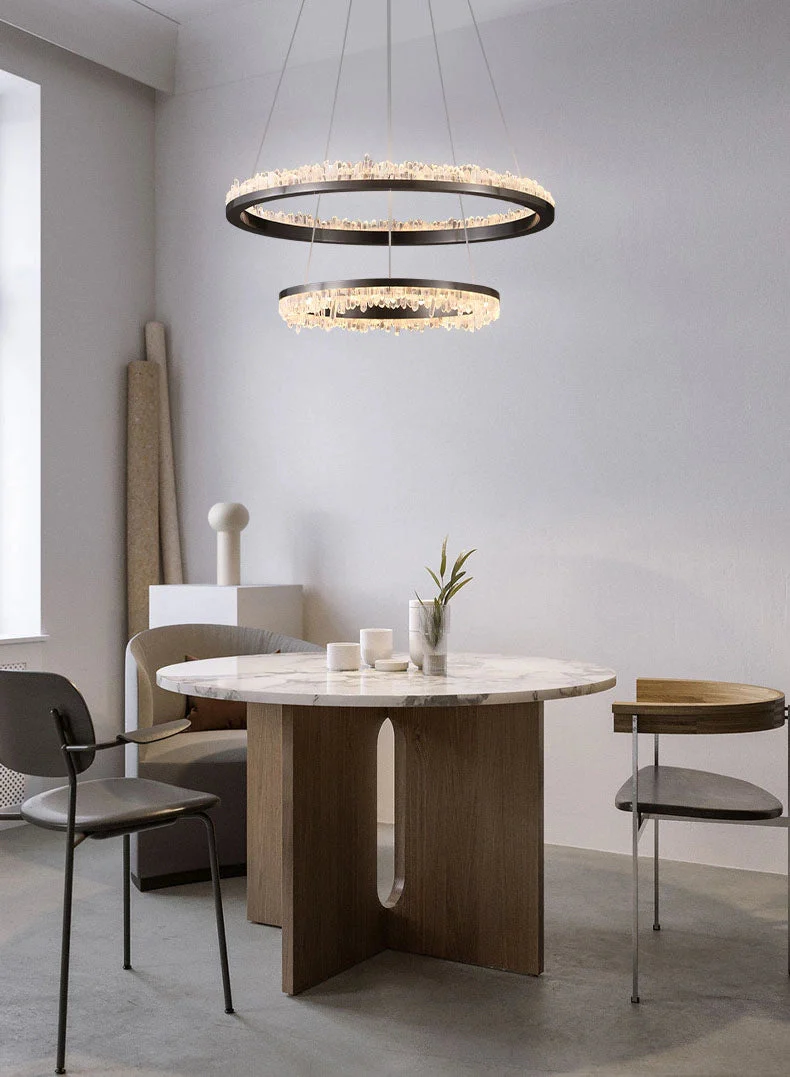 Minimalistic Crystal Quartz LED Chandelier - Image 15