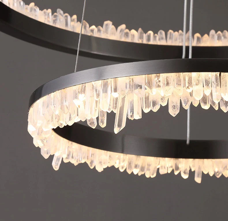 Minimalistic Crystal Quartz LED Chandelier - Image 20