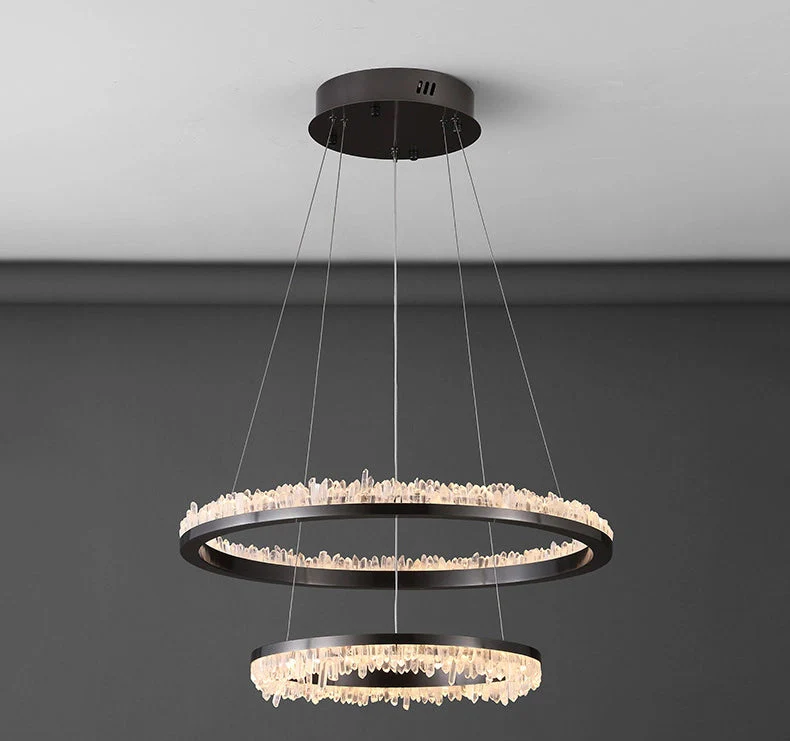 Minimalistic Crystal Quartz LED Chandelier - Image 26