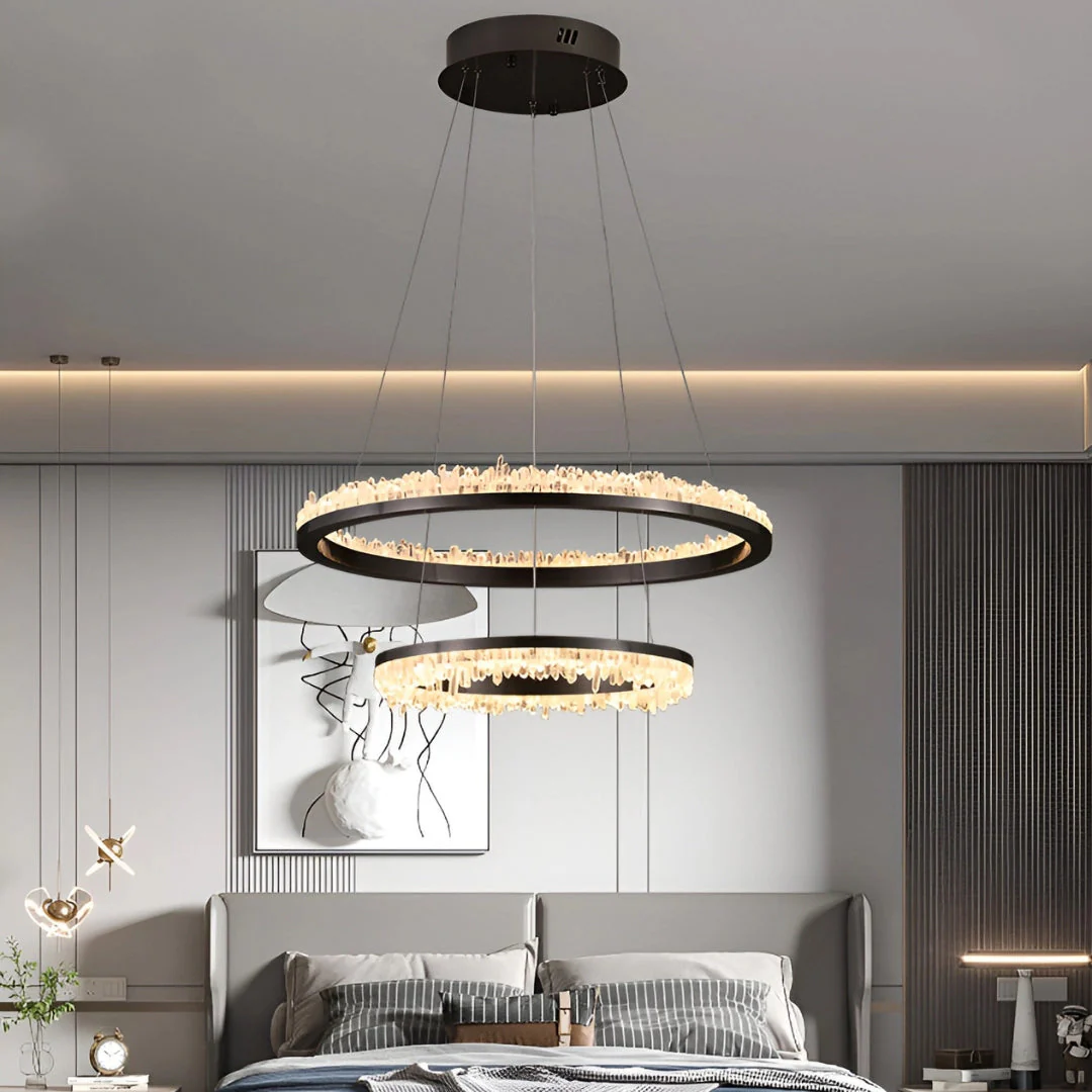 Minimalistic Crystal Quartz LED Chandelier - Image 4