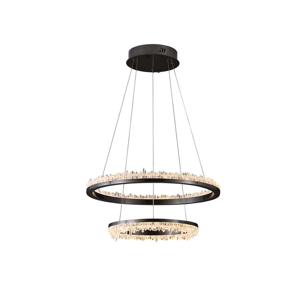 Minimalistic Crystal Quartz LED Chandelier - Image 9