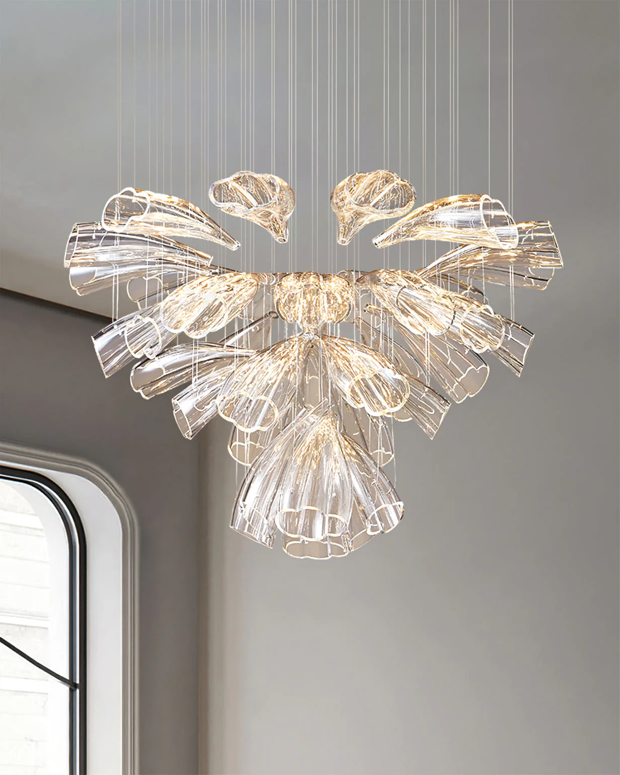 Glass Lotus Chandelier - Image 12