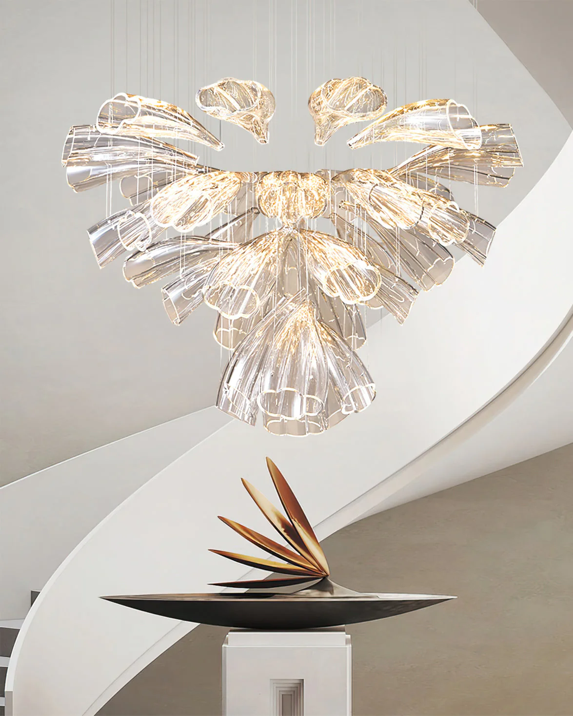 Glass Lotus Chandelier - Image 16