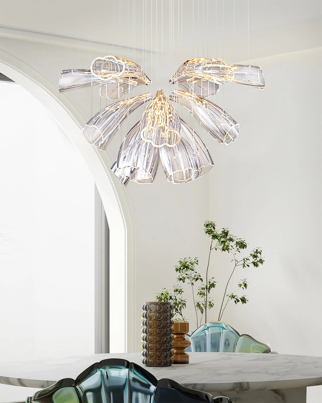 Glass Lotus Chandelier - Image 18