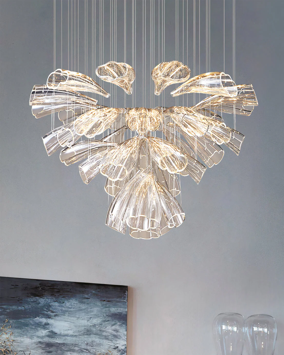 Glass Lotus Chandelier - Image 20